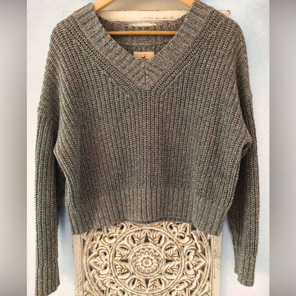 ❗️SOLD❗️Cropped Cotton Knit Sweater HOLLISTER - Picture 3 of 8